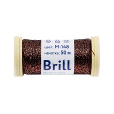 Нитки для вышивания "Gamma"   "Brill" мулине М   металлик   100\% полиэстер   5 x  50 м M-148 черный/коричневый
