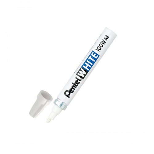 "Pentel"   Маркер перманентный White, белый   3.9 мм   пулевидный   1 шт. X100WM промышленный белый