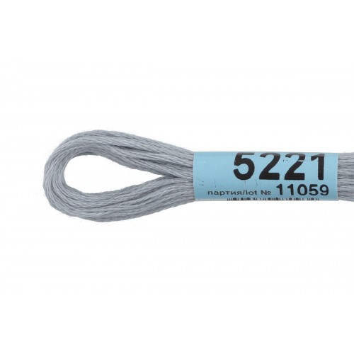 Нитки для вышивания "Gamma"    мулине  ( 3173-6115 )  100\% хлопок   24 x  8 м №5221 серый