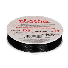 "Zlatka"   / "Gamma"   Эластомерная нить (спандекс)   DS  d 1 мм  10 х  18 м ± 0.5 м №19 черный
