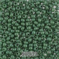 Бисер Чехия круглый 7   10/0   2.3 мм  500 г 53233 (Ф462) т.зеленый