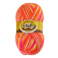 Пряжа ADELIA "JANE"   100\% акрил   10 шт. х  50 г  227 м ± 10 м №16 яр.жёлтый-яр.оранжевый-яр.розовый