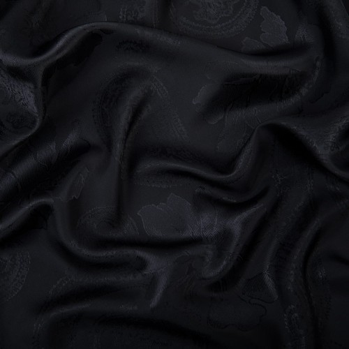 Ткань подкладочная "Gamma"   Taffeta с рисунком   JTR   52\% полиэстер, 48\% вискоза   145 см ± 2 см №112 черный (огурцы,цветы)