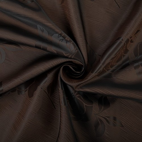 Ткань подкладочная "Gamma"   Taffeta с рисунком   JTR   52\% полиэстер, 48\% вискоза   145 см ± 2 см №103 т.коричневый (розы)