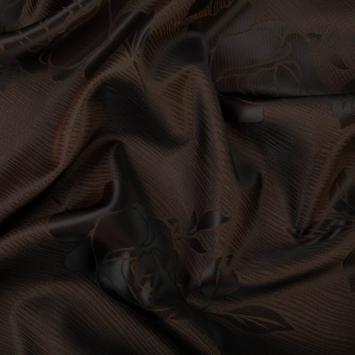 Ткань подкладочная "Gamma"   Taffeta с рисунком   JTR   52\% полиэстер, 48\% вискоза   145 см ± 2 см №103 т.коричневый (розы)