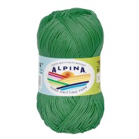 Пряжа ALPINA "XENIA"   100\% мерсеризованный хлопок   10 шт. х  50 г  240 м ± 10 м №562 зелёный