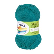 Пряжа ALPINA "XENIA" 2   100\% мерсеризованный хлопок   10 шт. х  50 г  240 м ± 10 м №844 яр.голубой