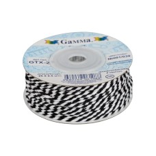 Шнур "Gamma"   2 мм  GTX-25   бечевка   25 м ± 0.5 м №001/039 белый/черный
