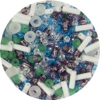 Бисер Япония "TOHO" MIX 2   25 г №3229 бело-зел.-гол.-фиолетовый