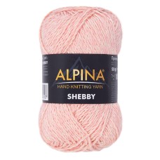 Пряжа ALPINA "SHEBBY"   100\% хлопок   10 шт. х  50 г  150 м ± 7 м  СК/Распродажа №07 кремовый-коралловый