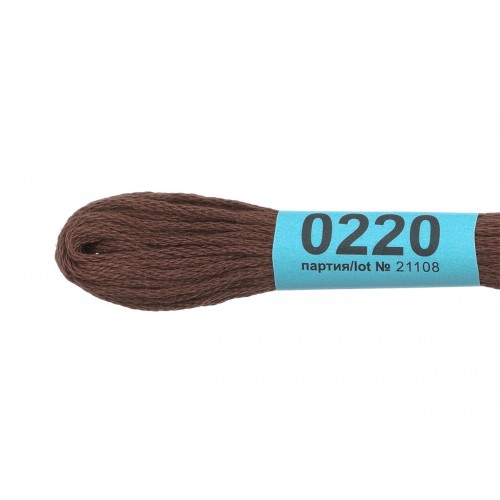 Нитки для вышивания "Gamma"    мулине  ( 0207-0819 )  100\% хлопок   24 x  8 м №0220 т.коричневый