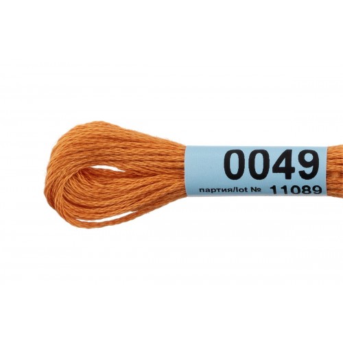 Нитки для вышивания "Gamma"    мулине  ( 0001-0206 )  100\% хлопок   24 x  8 м №0049 рыжий