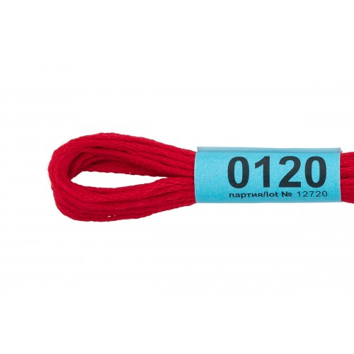 Нитки для вышивания "Gamma"    мулине  ( 0001-0206 )  100\% хлопок   24 x  8 м №0120 т-красный