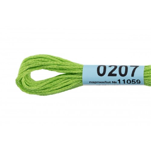 Нитки для вышивания "Gamma"    мулине  ( 0207-0819 )  100\% хлопок   24 x  8 м №0207 салатовый
