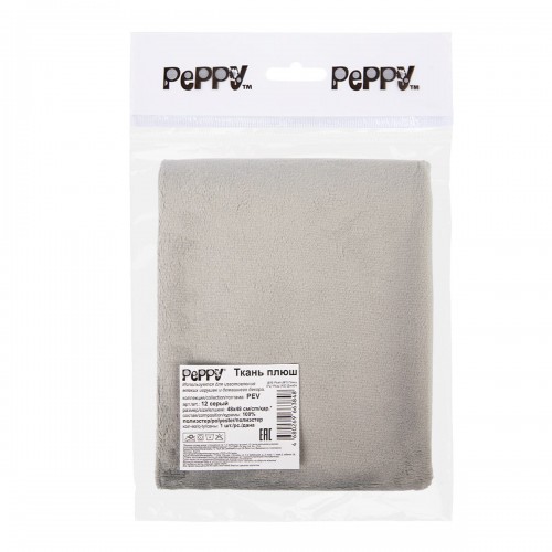 "PEPPY"   Плюш   PEV   ФАСОВКА   48 x 48 см  273 г/кв.м ± 5   100\% полиэстер 12 серый/silver