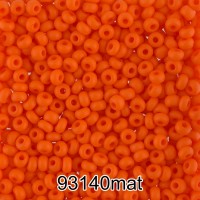 Бисер Чехия круглый 4   10/0   2.3 мм  500 г 93140 mat (Ф645) ярко-оранжевый мат.