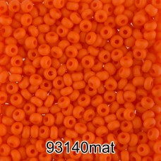 Бисер Чехия круглый 4   10/0   2.3 мм  500 г 93140 mat (Ф645) ярко-оранжевый мат.