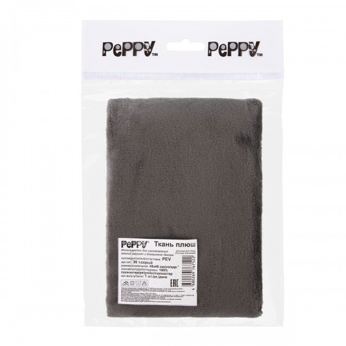 "PEPPY"   Плюш   PEV   ФАСОВКА   48 x 48 см  273 г/кв.м ± 5   100\% полиэстер 36 т.серый/dark grey
