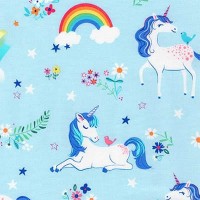 Ткань для пэчворка PEPPY  HAPPY LITTLE UNICORNS   ФАСОВКА   50 x 55 см  146 г/кв.м ± 5   100\% хлопок AUI-17163-4 BLUE