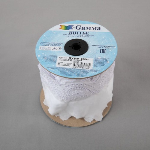 Шитье "Gamma"   90 мм  GYEM-9001   в рулоне   10 м ± 0.2 м  Турция белый