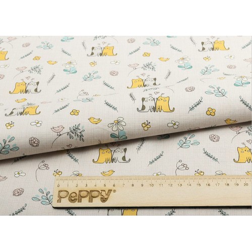 Ткань для пэчворка PEPPY   МАРТОВСКАЯ ПЕСНЯ   ФАСОВКА   50 x 55 см  146 г/кв.м ± 5   100\% хлопок МП-07 бежевый