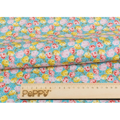 Ткань для пэчворка PEPPY   ВЕРСАЛЬСКИЕ САДЫ   ФАСОВКА   50 x 55 см  146 г/кв.м ± 5   100\% хлопок ВС-17 голубой