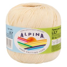 Пряжа ALPINA "LILY"   100\% мерсеризованный хлопок   10 шт. х  50 г  175 м ± 5 м №172 св. св. бежевый