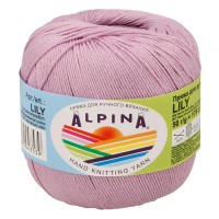 Пряжа ALPINA "LILY"   100\% мерсеризованный хлопок   10 шт. х  50 г  175 м ± 5 м №061 св.сиреневый