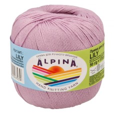 Пряжа ALPINA "LILY"   100\% мерсеризованный хлопок   10 шт. х  50 г  175 м ± 5 м №061 св.сиреневый