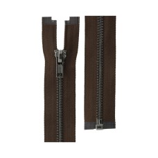Молния Металл оксид (черный никель) ZIP 5B   однозамковая   70 см Тип 5   10 шт  разъёмная   "Gamma" №295 т.коричневый