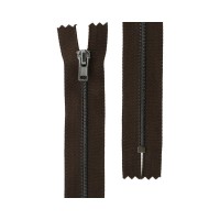 Молния Металл оксид (черный никель) ZIP 3B   однозамковая   18 см Тип 3   10 шт  неразъёмная   "Gamma" №295 т.коричневый