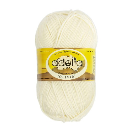 Пряжа ADELIA "OLIVIA"   60\% акрил, 40\% шерсть   5 шт. х  100 г  250 м ± 10 м №01 БЕЛЫЙ