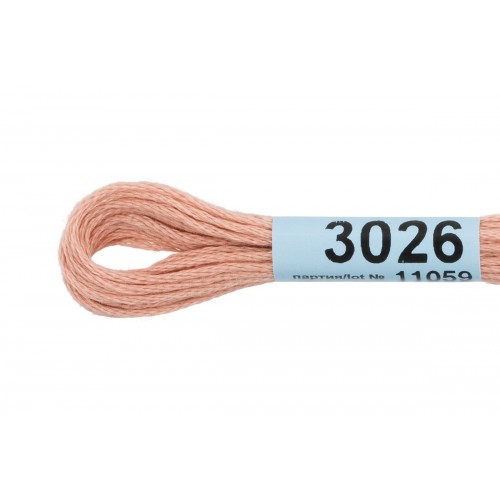 Нитки для вышивания "Gamma"    мулине  ( 0820-3070 )  100\% хлопок   24 x  8 м №3026 персик
