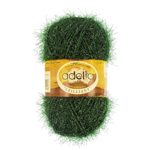 Пряжа ADELIA "BRILLIANT"   100\% полиэстер   10 шт. х  50 г  90 м ± 5 м №31 т.зеленый