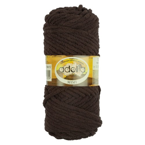 Пряжа ADELIA "MIMI"   100\% полиэстер   5 шт. х  100 г  80 м ± 4 м №12 коричневый