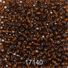 Бисер Чехия круглый 6   10/0   2.3 мм  500 г 17140 (Ф196) т.коричневый