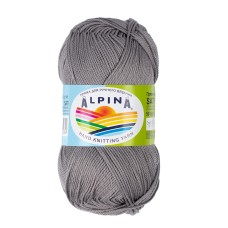 Пряжа ALPINA "SATI" 2   100\% мерсеризованный хлопок   10 шт. х  50 г  170 м ± 10 м №052 т.серый