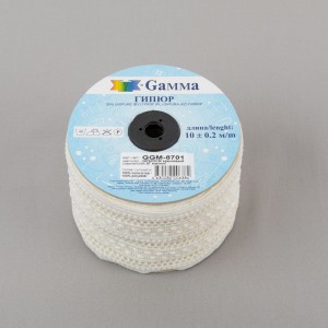 Гипюр "Gamma"   87 мм  GGM-8701   в пакете   10 м ± 0.2   Турция GP003CR кремовый