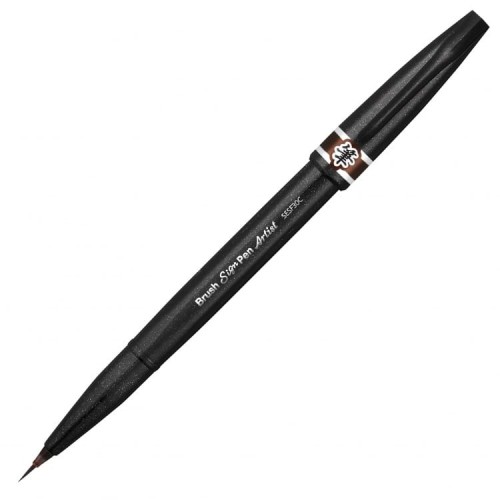 "Pentel"   Браш пен Brush Sign Pen Artist, ultra-fine   0.5 - 5 мм   кисть/круглое тонкое SESF30C-EX коричневый