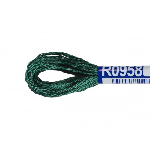 Нитки для вышивания "Gamma"   мулине   100\% вискоза   12 x  8 м R0958 т.серо-зеленый