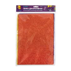 "Лео"   "Играй"   Пенка декоративная (фоамиран)   DPK-01   2 г/м2  A4   21 х  29.7 см  6 цв. №01 ассорти с блестками