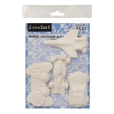 Заготовка для декорирования "Love2art"   ВА-07   Набор заготовок для декорирования   гипс   21 х  16 х  2 см  4 шт "Игровой"