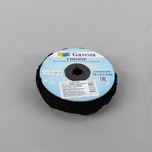 Гипюр "Gamma"   27 мм  GGM-2701   в рулоне   10 м ± 0.2 GP002BL черный