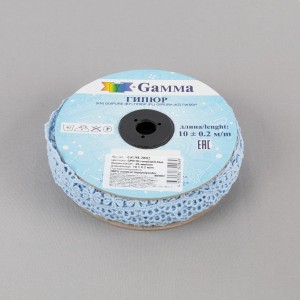 Гипюр "Gamma"   28 мм  GGM-2802   в рулоне   10 м ± 0.2 GP011B голубой