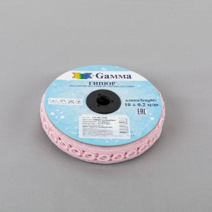 Гипюр "Gamma"   23 мм  GGM-2301   в рулоне   10 м ± 0.2 GP008PI розовый