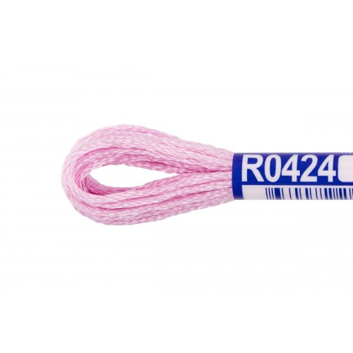 Нитки для вышивания "Gamma"   мулине   100\% вискоза   12 x  8 м R0424 розовый