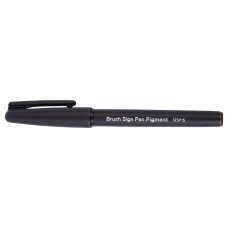 "Pentel"   Фломастер-кисть Brush Sign Pen Pigment   1,1 - 2,2 мм   пулевидный SESP15-SP X цвет сепия