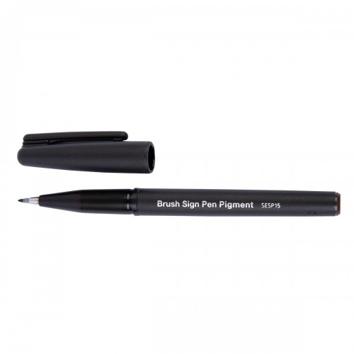 "Pentel"   Фломастер-кисть Brush Sign Pen Pigment   1,1 - 2,2 мм   пулевидный SESP15-SP X цвет сепия