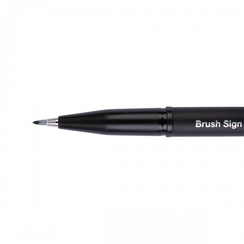"Pentel"   Фломастер-кисть Brush Sign Pen Pigment   1,1 - 2,2 мм   пулевидный SESP15-SP X цвет сепия