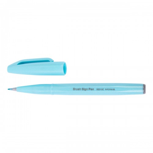 "Pentel"   Фломастер-кисть Brush Sign Pen   2,0 мм   кисть SES15C-S2X лазурно-синий